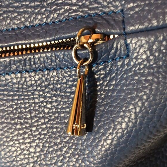 Plino Visona Blue Leather Bag - Picture 5 of 14